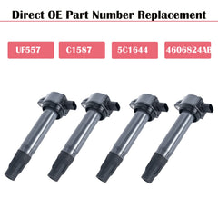 LCWRGS ignition coils four-pack, top view, OEM-style fit and easy installation.