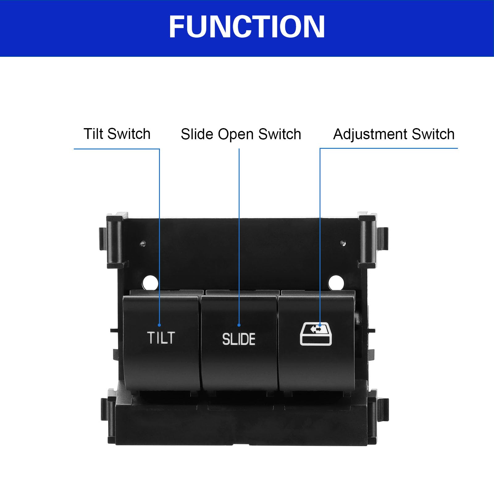 LCWRGS overhead console switch installed in the dash enhances interior convenience