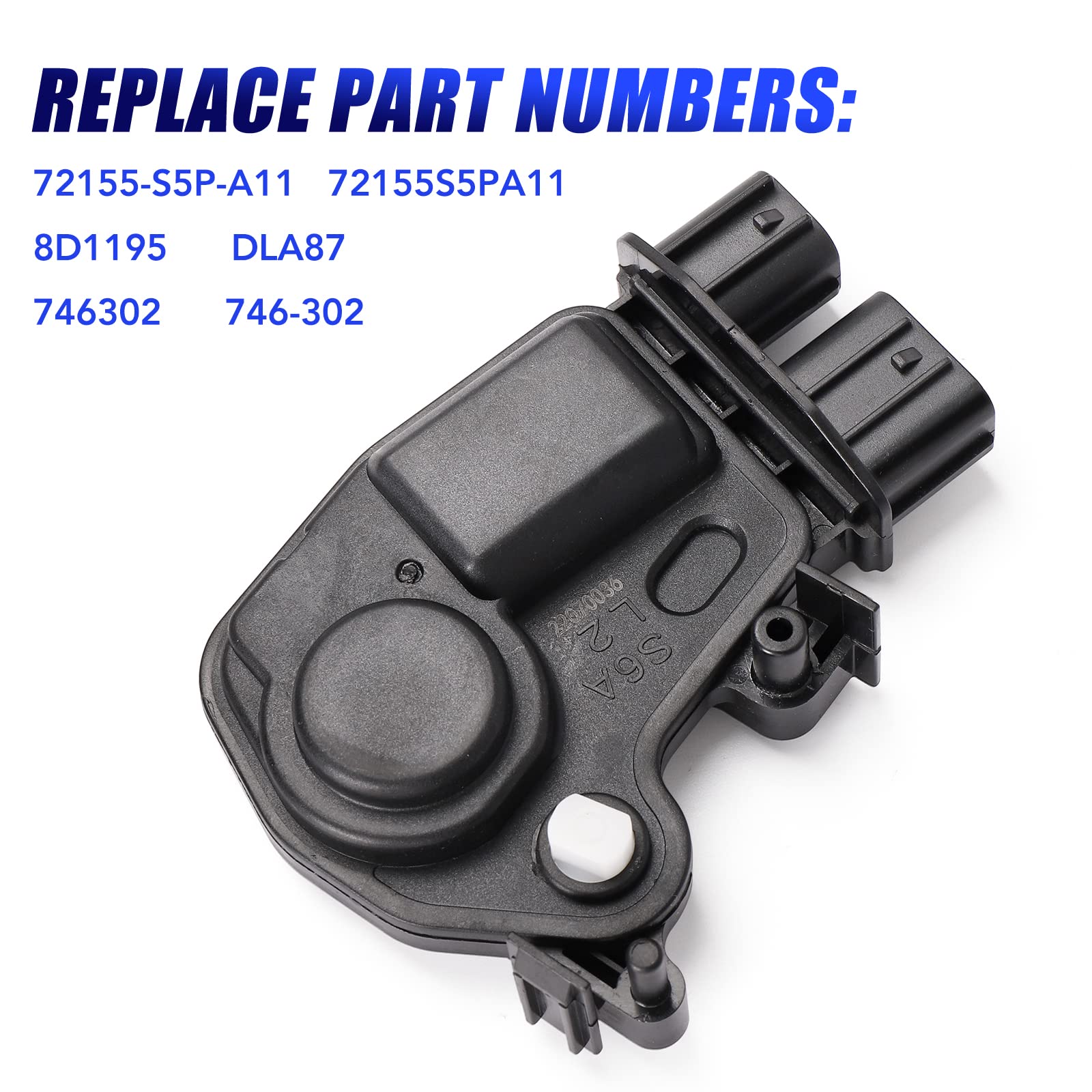 Package including LCWRGS front-left door lock actuator ready for installation.