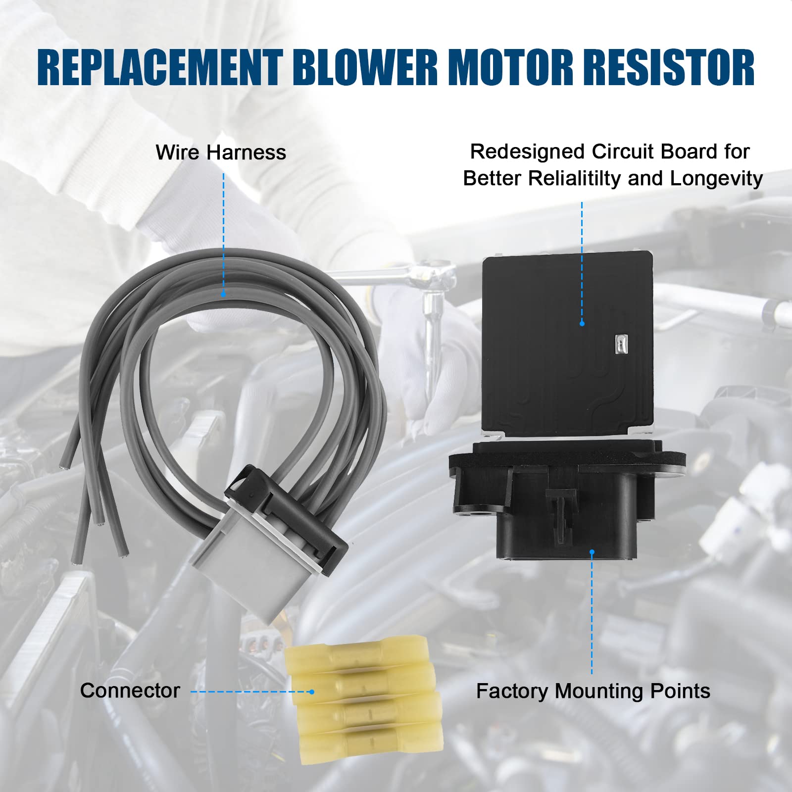 LCWRGS replacement resistor in package with wire harness for manual AC controls
