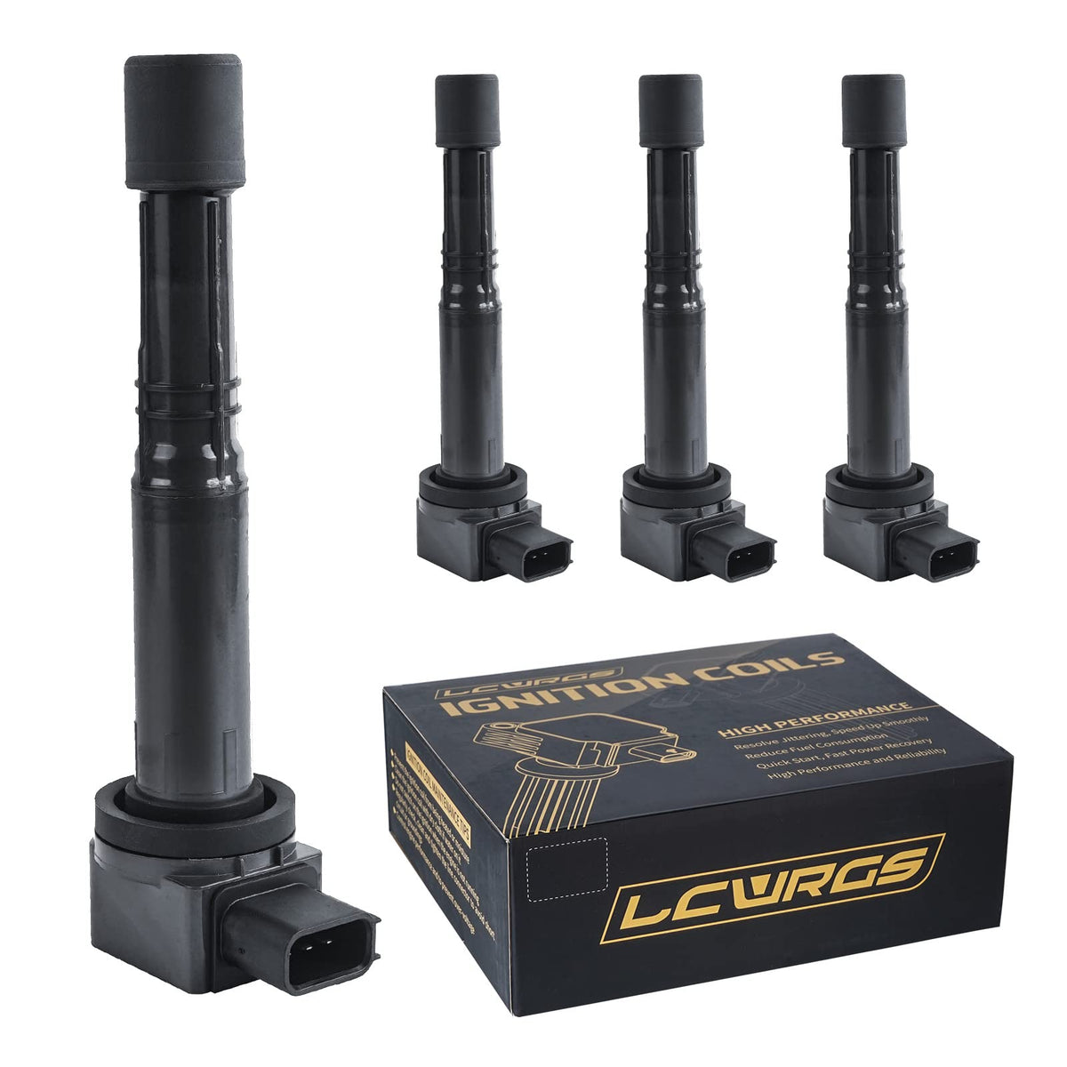 LCWRGS set of four ignition coils for L4 engines delivers reliable ignition.