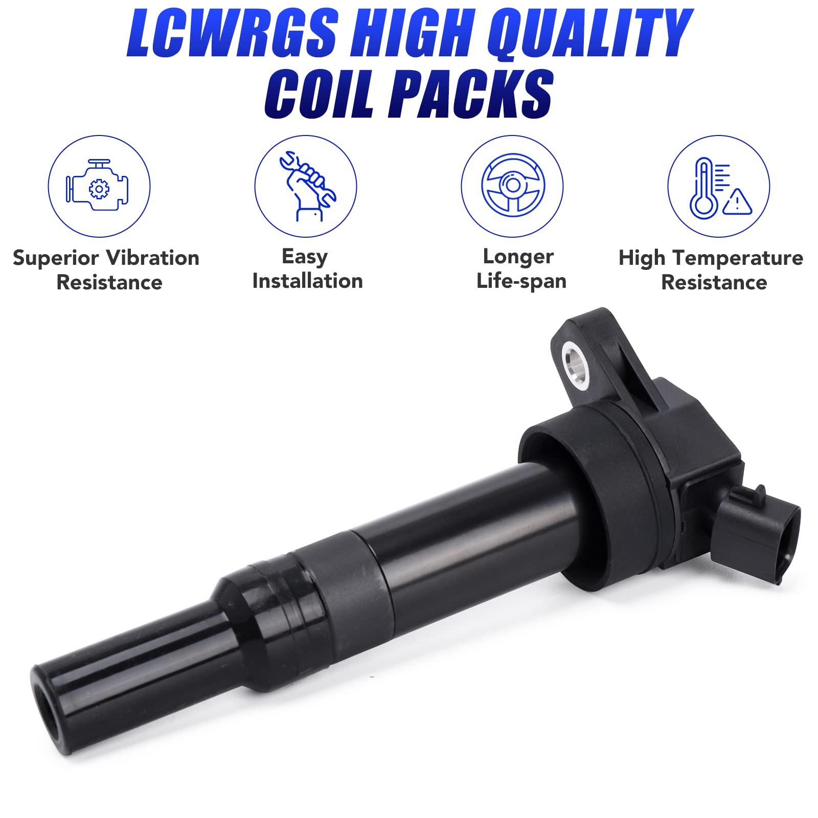 LCWRGS spark plugs set4 close-up highlighting copper core for efficient spark delivery.