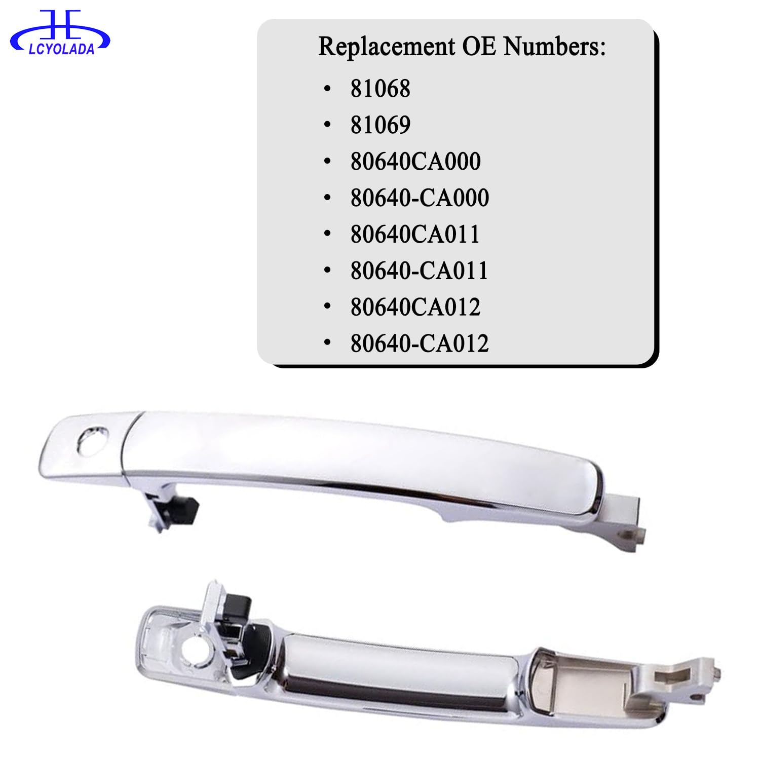 Lcyolada front left door handle for Nissan Murano, chrome replacement.