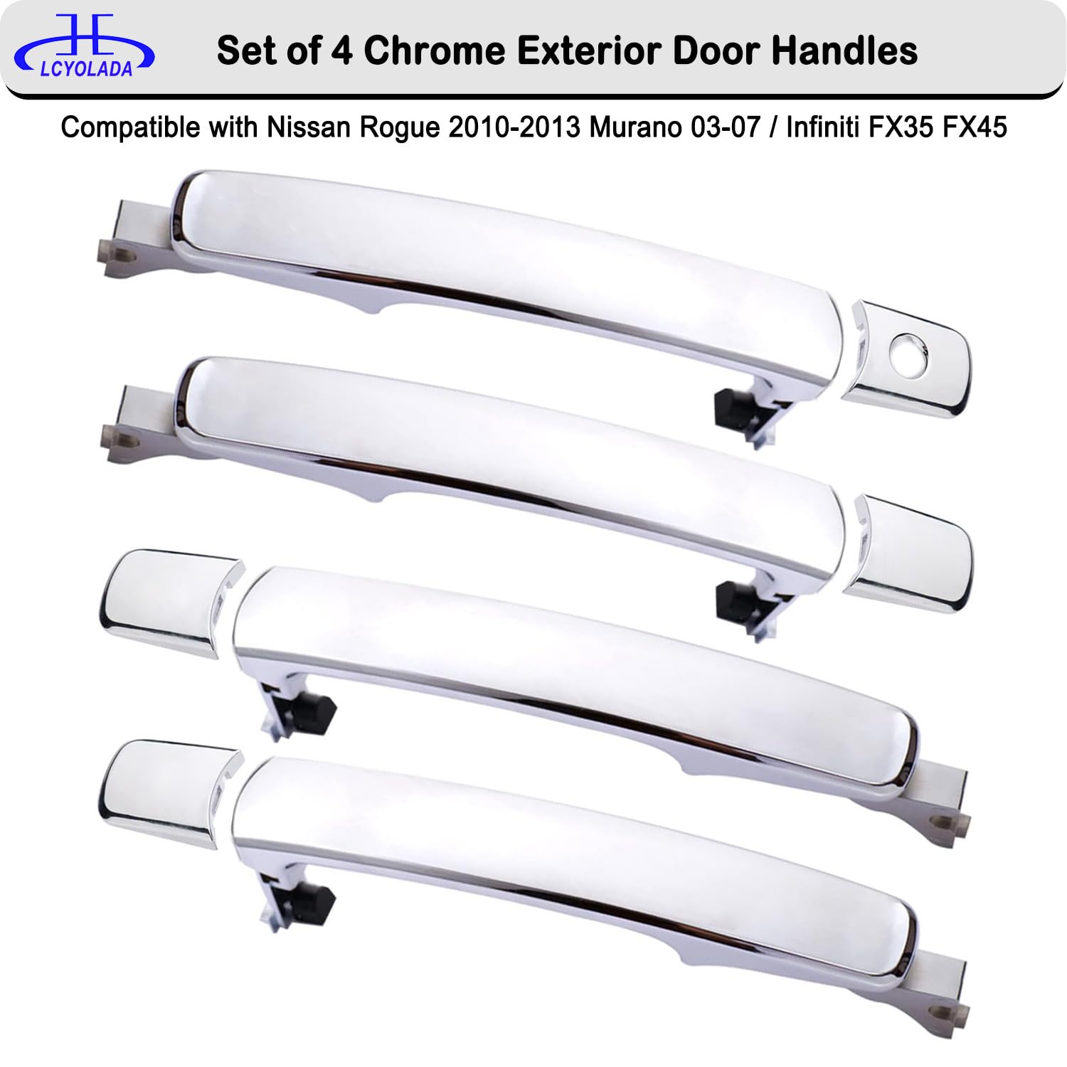 Lcyolada front right door handle for Nissan Rogue, weather-resistant finish.