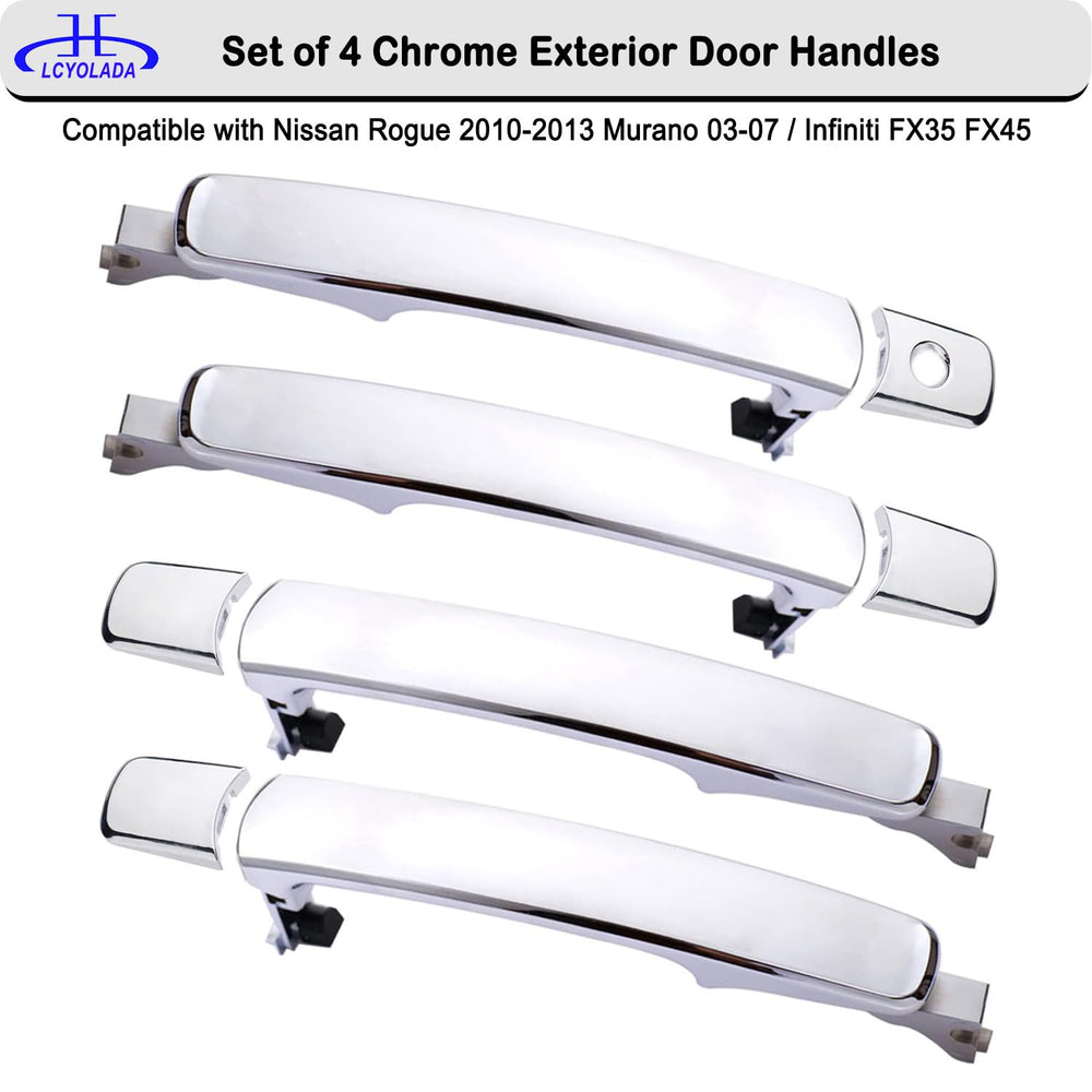 Lcyolada front right door handle for Nissan Rogue, weather-resistant finish.