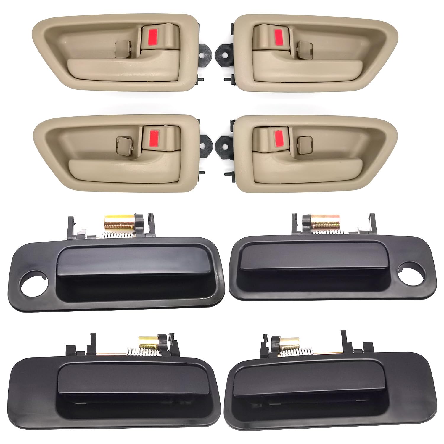 Lcyolada Camry beige door handle set for exterior and interior replacement on 1997–2001 models.