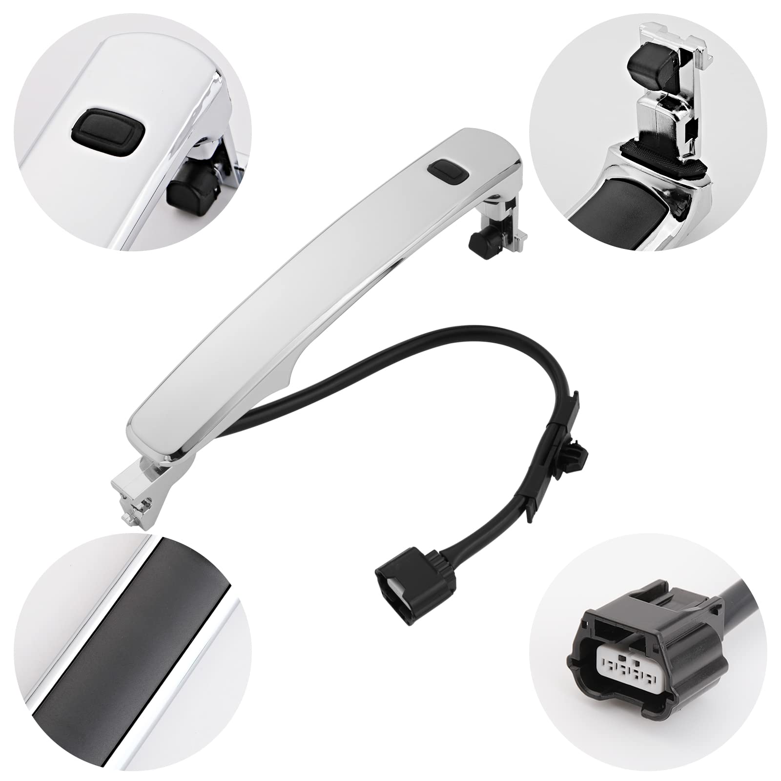 Lcyolada chrome door handle with keyhole for Nissan Rogue, supports secure manual entry.
