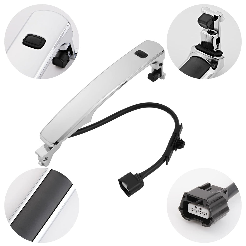 Lcyolada chrome door handle with keyhole for Nissan Rogue, supports secure manual entry.