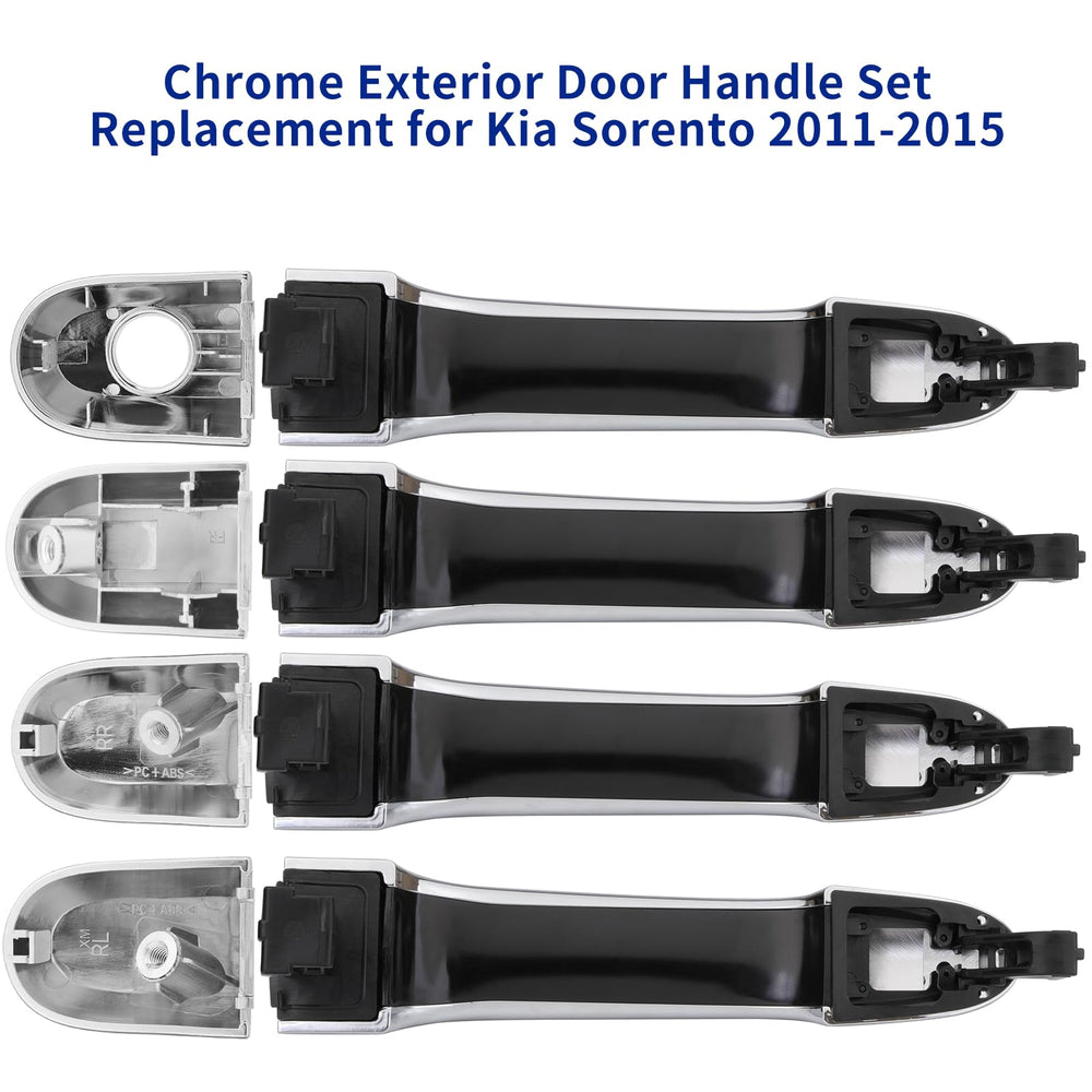 Lcyolada chrome exterior door handle rear-left, keeps original look and function.