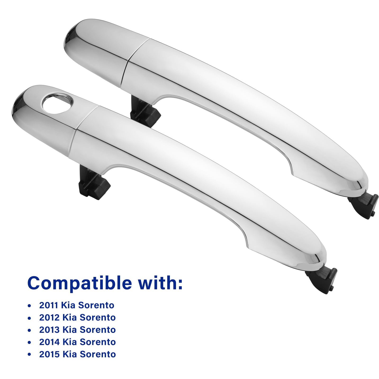 Lcyolada chrome exterior door handle rear-right, glossy chrome finish.
