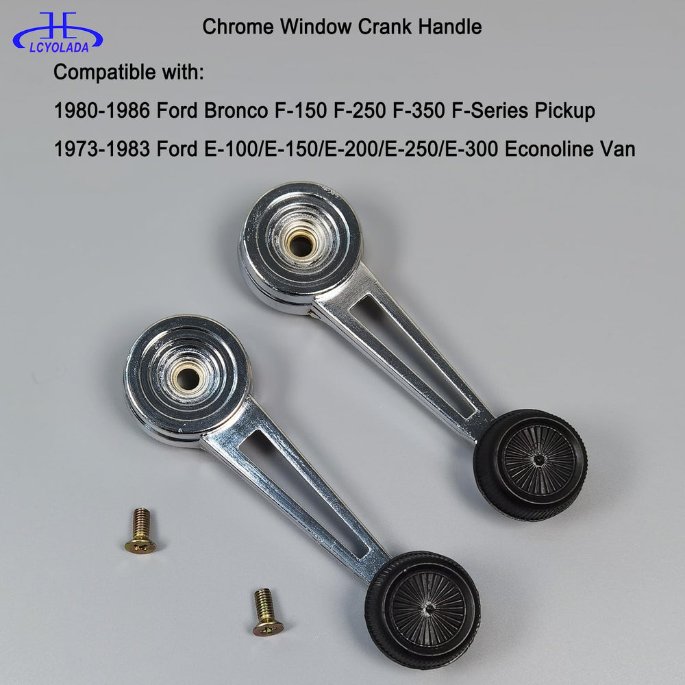 Lcyolada chrome window crank close-up, highlighting durable metal construction for long-lasting use.