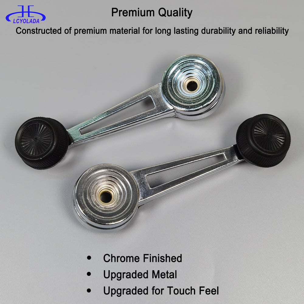 Lcyolada chrome window crank shown in side view, ready for direct OEM-style replacement.