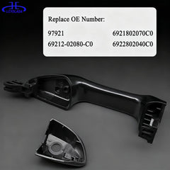 Lcyolada door handle close-up showing black finish and smooth grip.