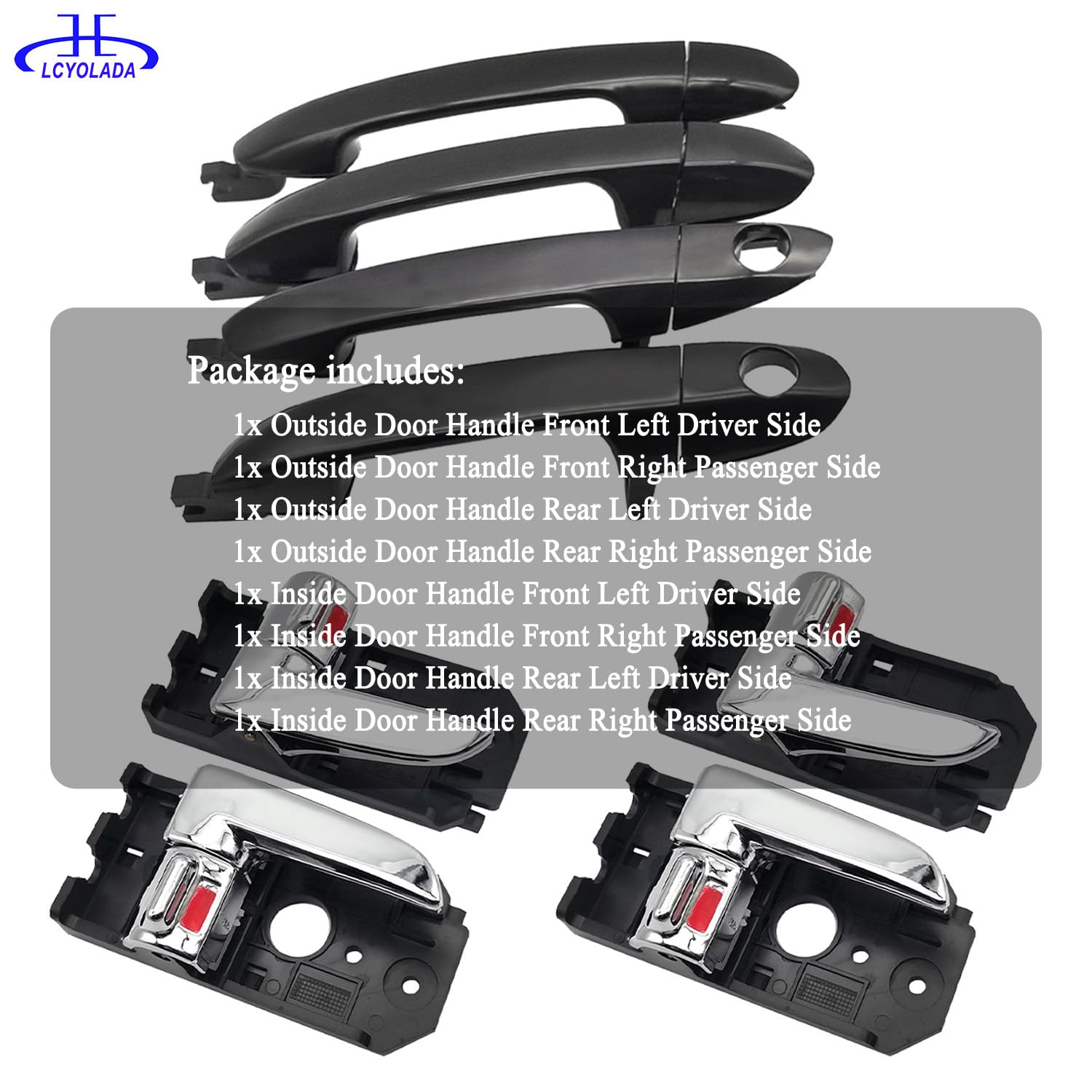 Lcyolada hard-plastic door handle material, meets original specs for Kia Spectra.
