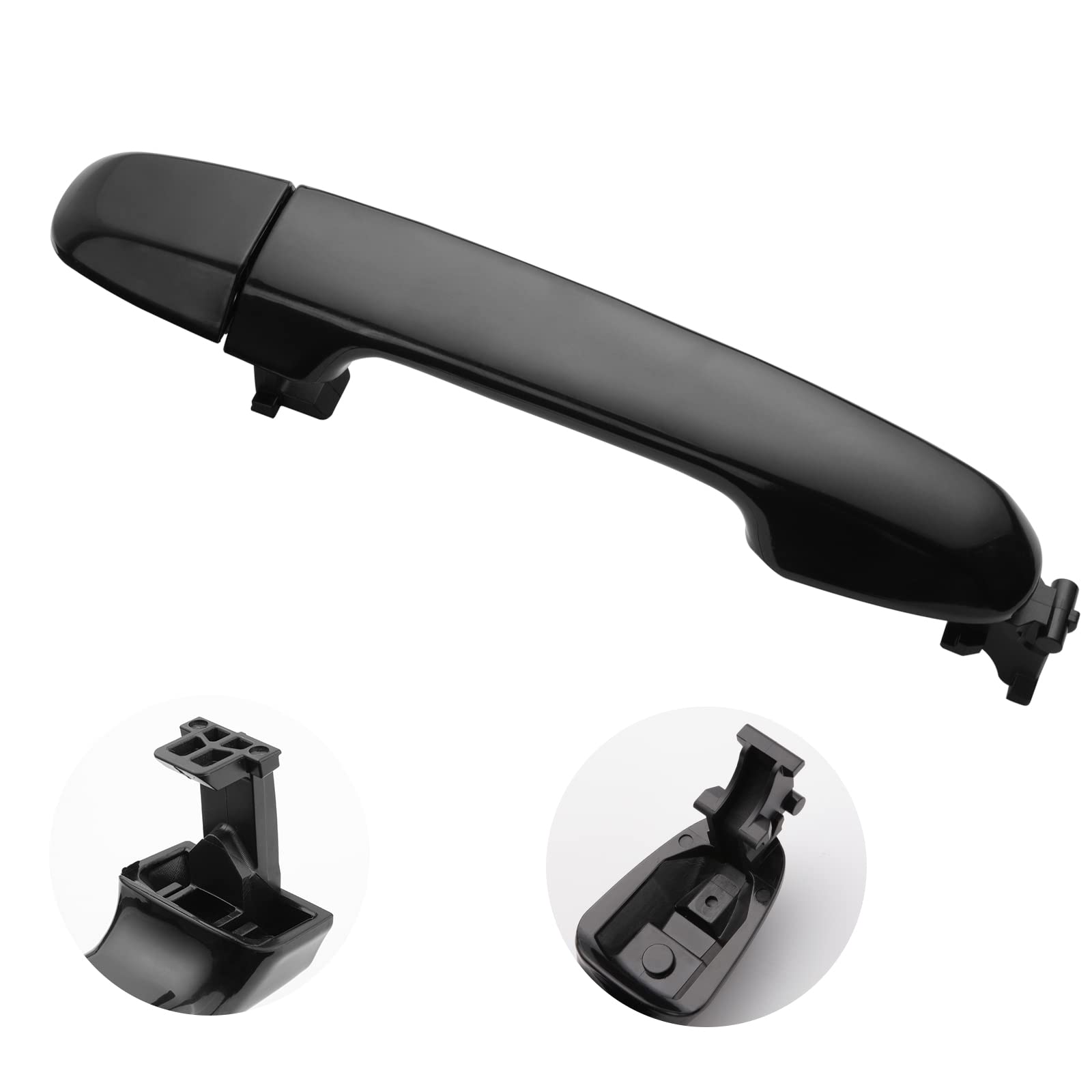 Close-up of Lcyolada Camry handle: textured grip and glossy black finish