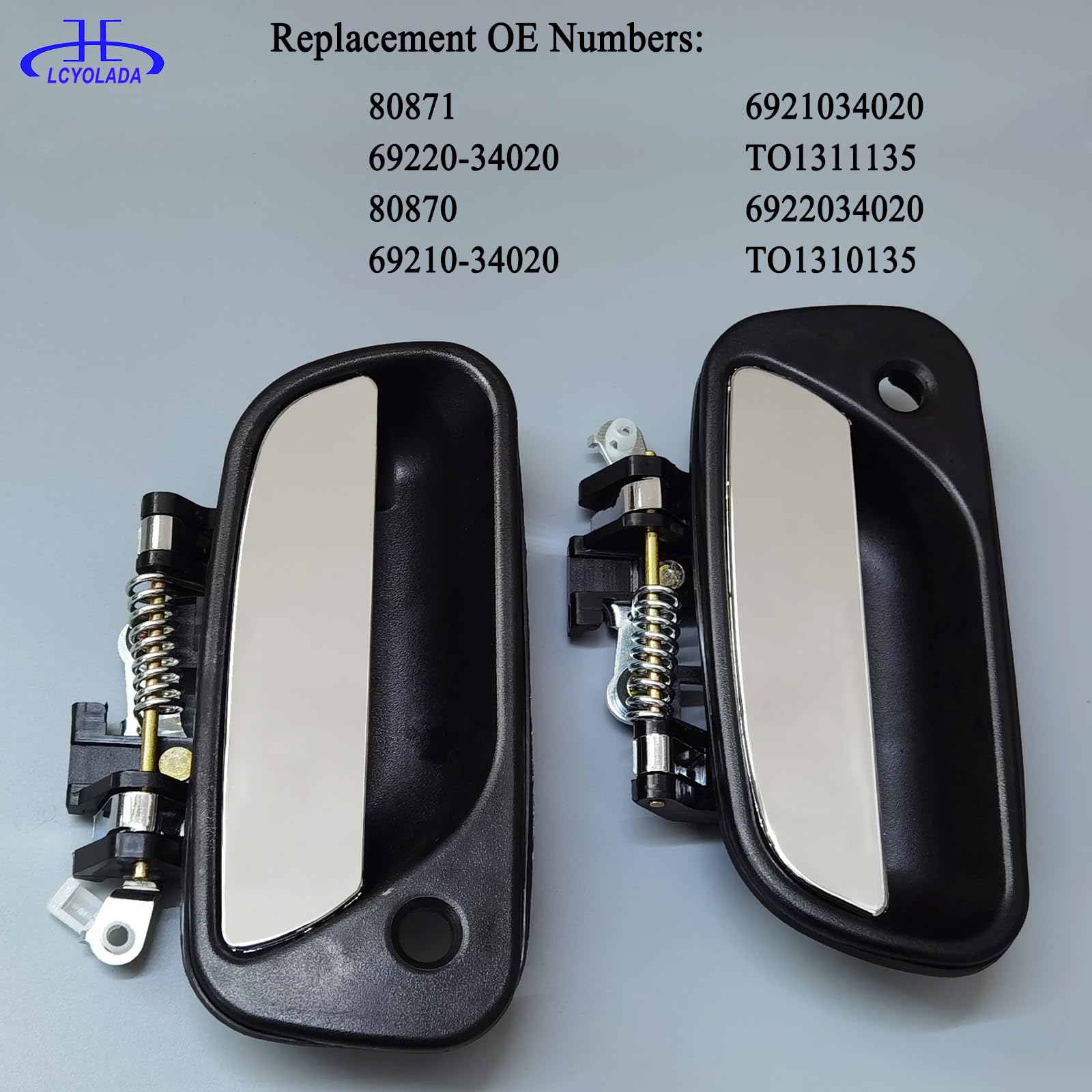 Lcyolada exterior handle compared to original, precise dimensions for a snug fit.