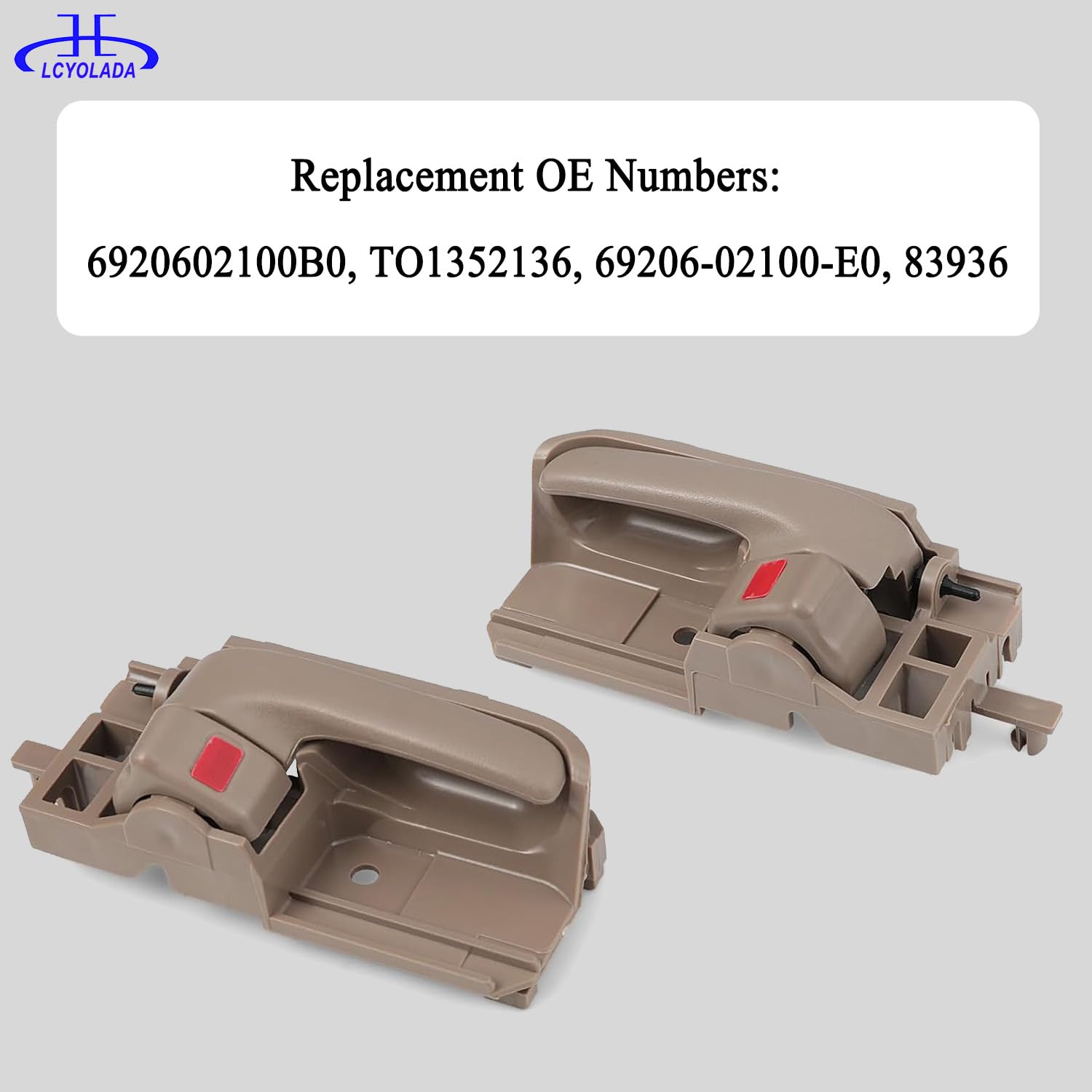 Lcyolada beige interior door handle set for front and rear doors, driver and passenger