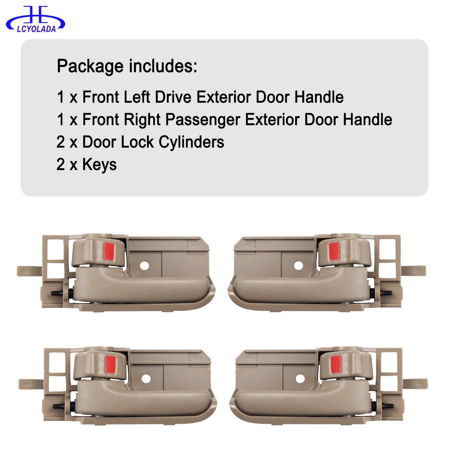 Lcyolada beige packaging, four handles included