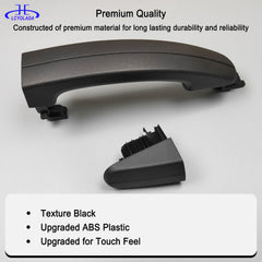 Textured black finish on Lcyolada door handle blends with Transit exterior.