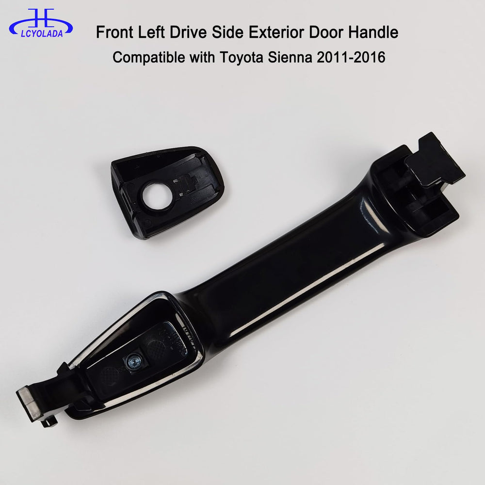 Lcyolada front-left door handle for Sienna, black finish, seamless fit