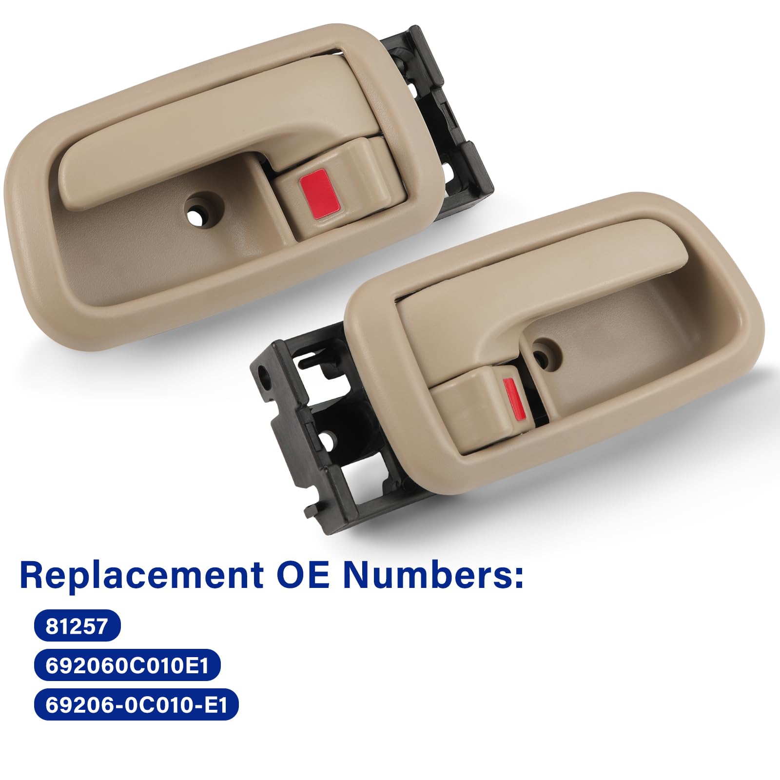 Lcyolada beige interior handle pair for Toyota Tundra installs in minutes.