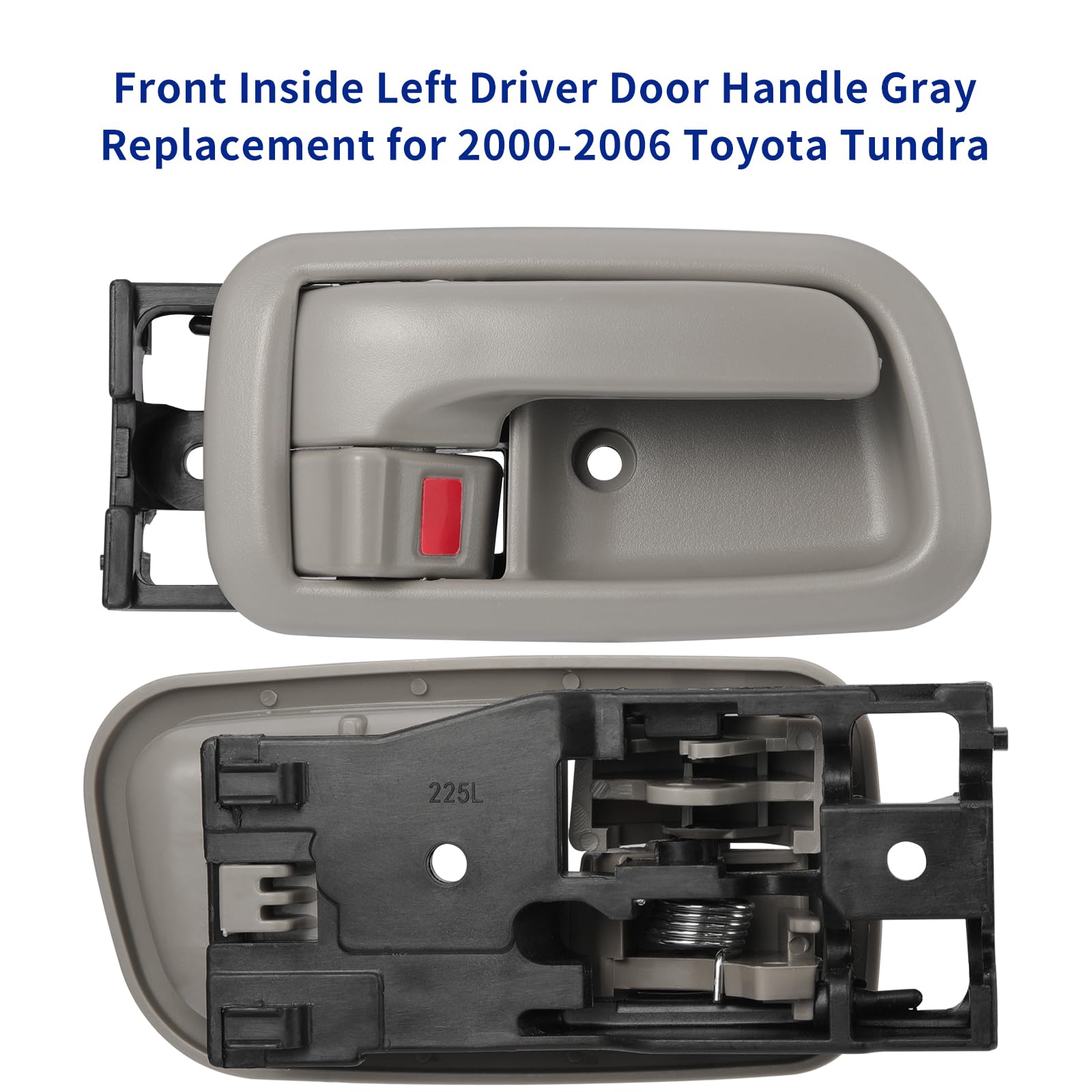 Lcyolada interior door handle assembly with bezel in light gray, OEM style