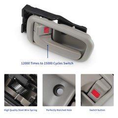 Lcyolada closeup of front left interior handle in light gray