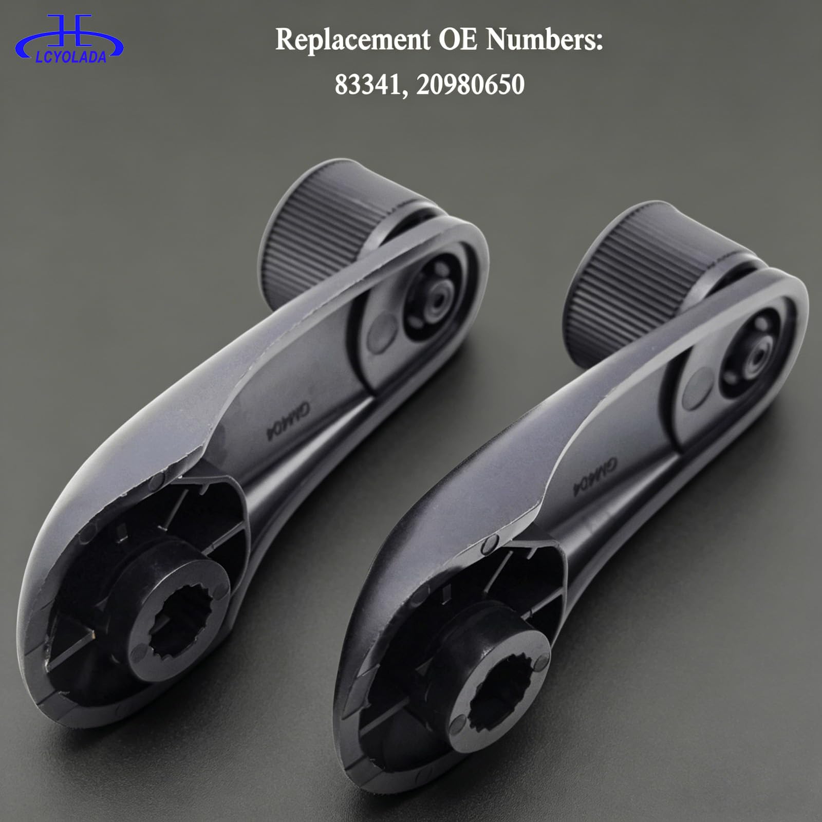 Lcyolada window crank handles installed in Silverado interior for improved control.
