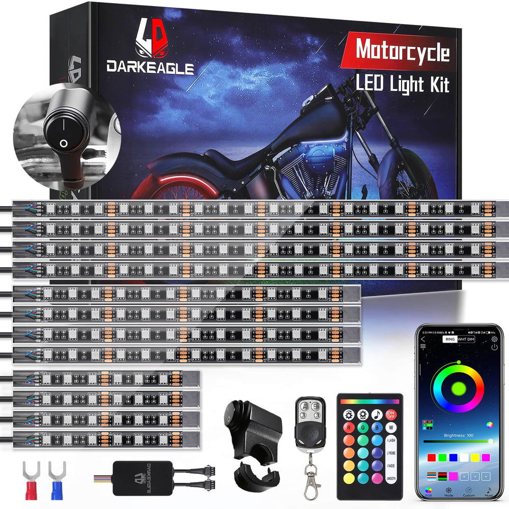 LD DARKEAGLE underglow kit for night visibility on 12V bikes