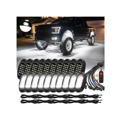 LD DARKEAGLE 20Pods all-pure-white LED rock lights for bright wheel wells.
