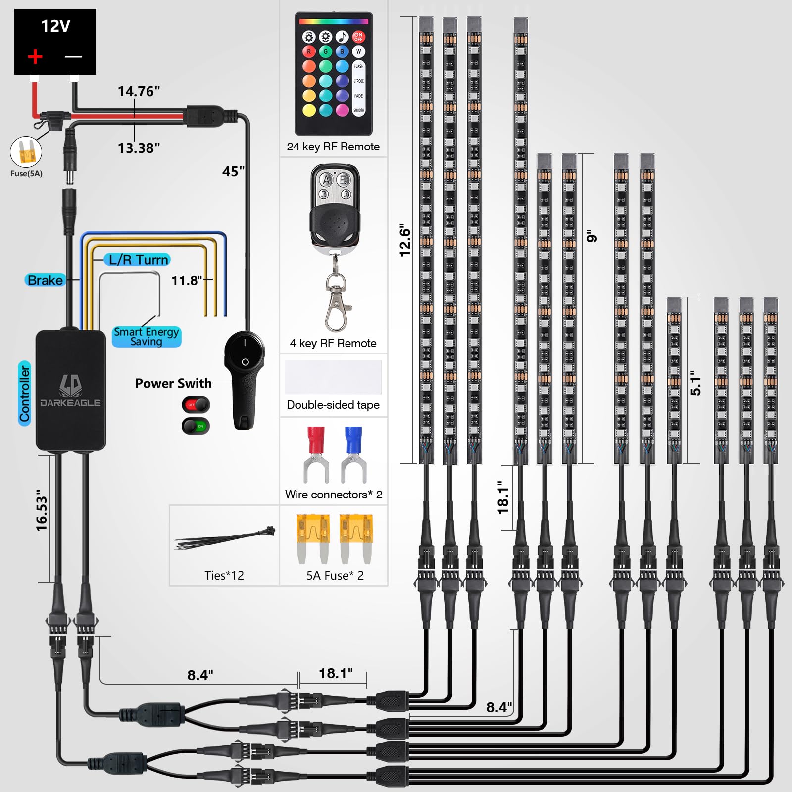 LD DARKEAGLE dual-zone control offers split color effects