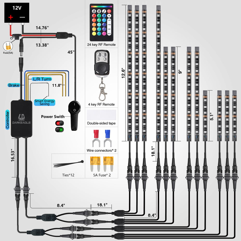 LD DARKEAGLE dual-zone control offers split color effects