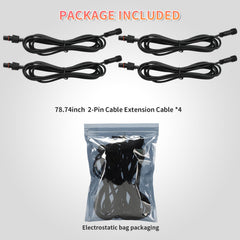 LD DARKEAGLE 2-pin extension cable for 4/8/12 pod rock lights on rugged vehicles.