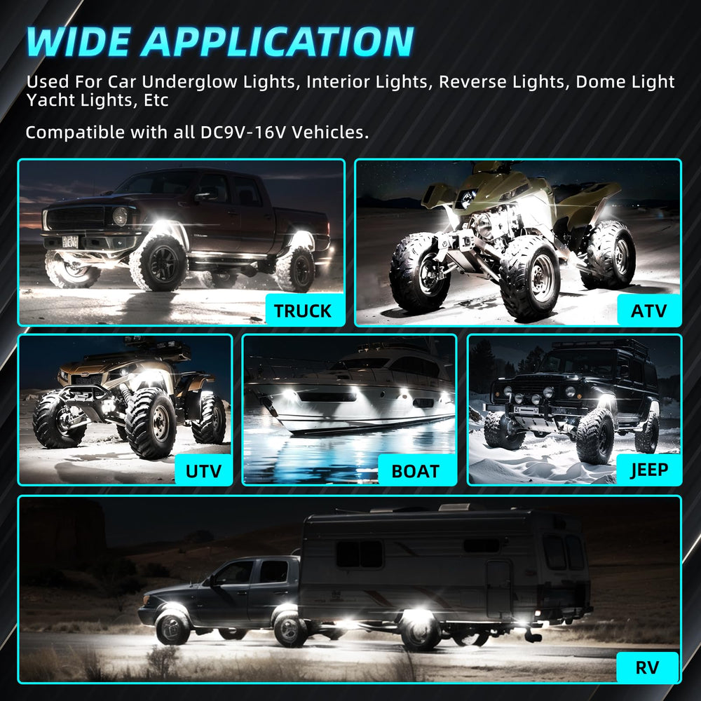 LD DARKEAGLE off-road rock light kit enhances wheel wells and underbody accents.