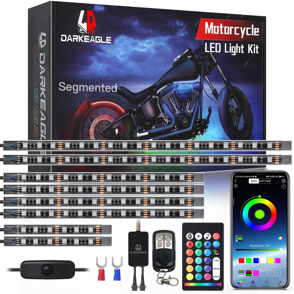 LD DARKEAGLE segmented LED strip kit for underbody illumination and night rides