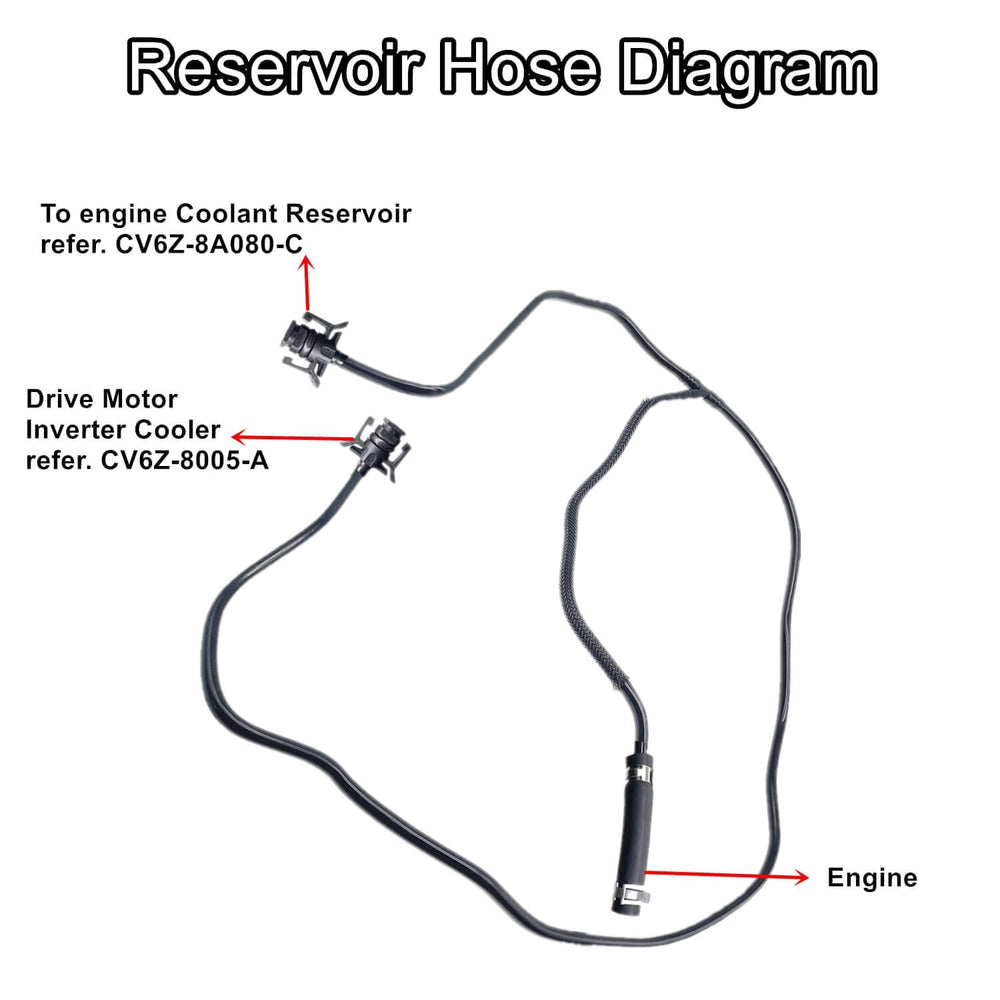 LDCRE engine coolant overflow hose image, compatible with Ford Focus 2012–2018.