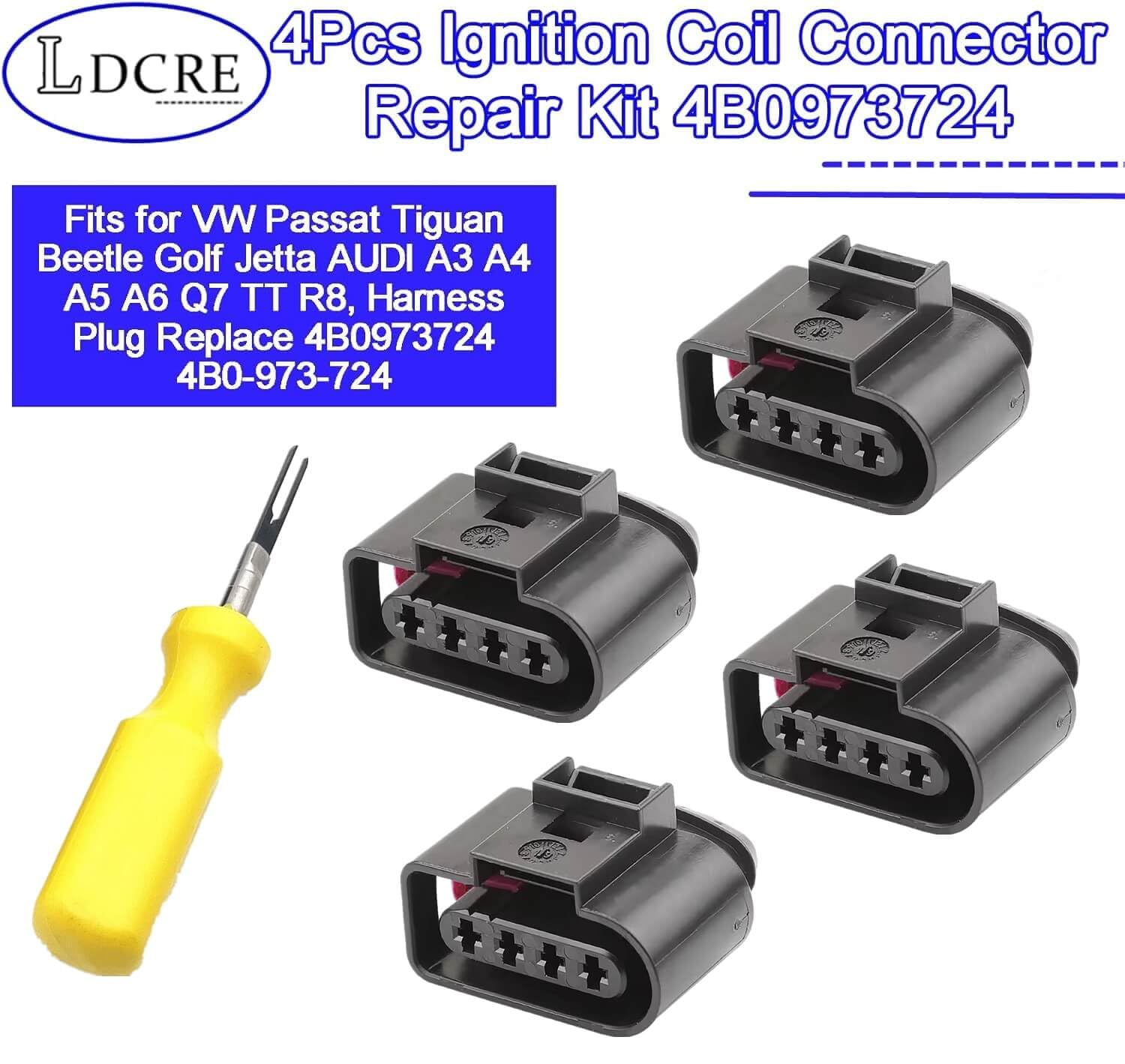 LDCRE assembly parts laid out for quick replacement in VW/Audi engines