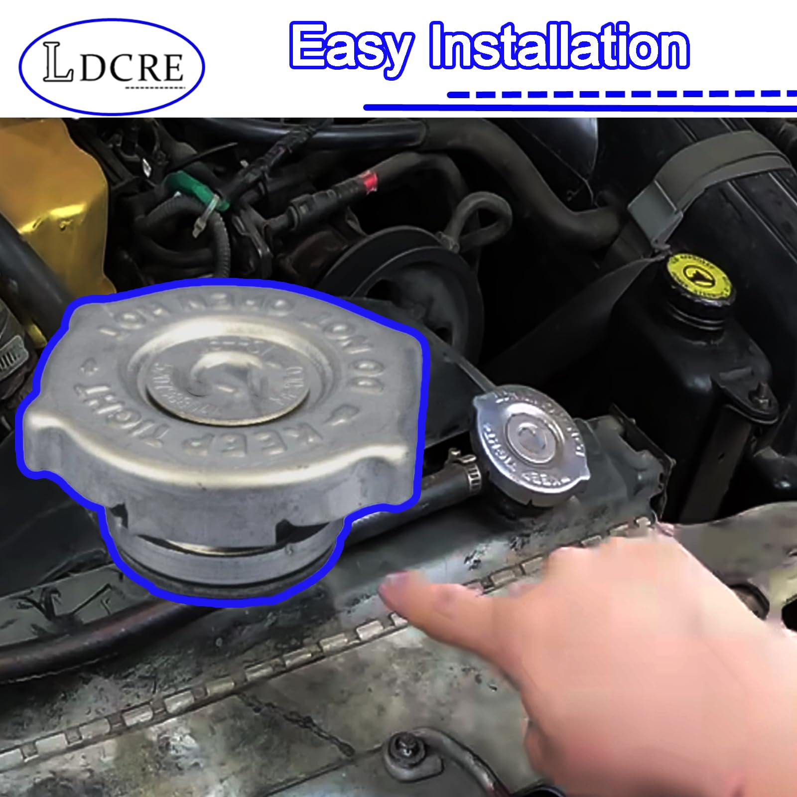 LDCRE radiator cap 52079880aa — installation-ready with no tools required.