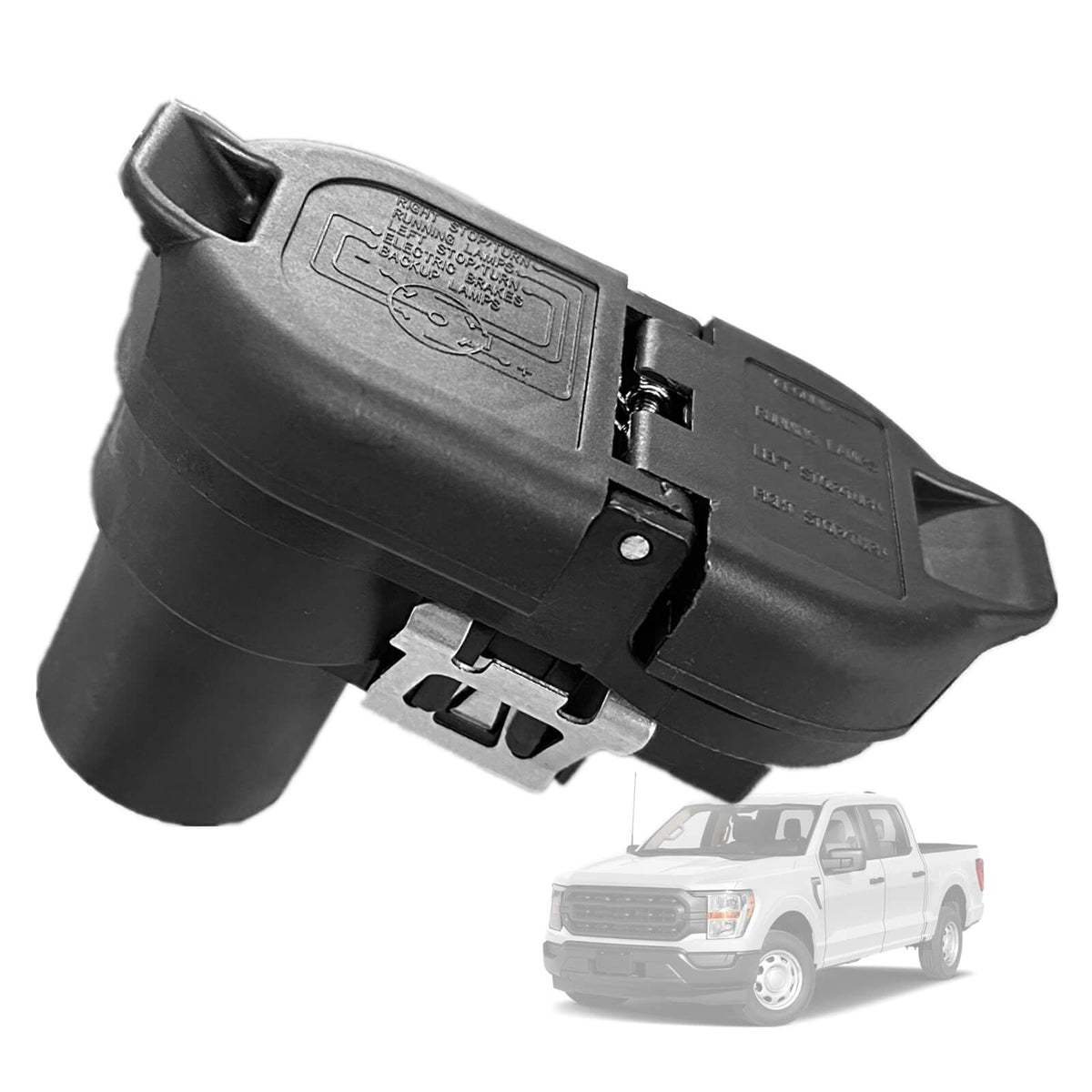 LDCRE trailer harness 7-pin round connector for Ford trucks.