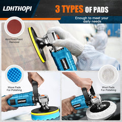 LDHTHOPI buffer polisher D-handle grip option provides steady control on surfaces.