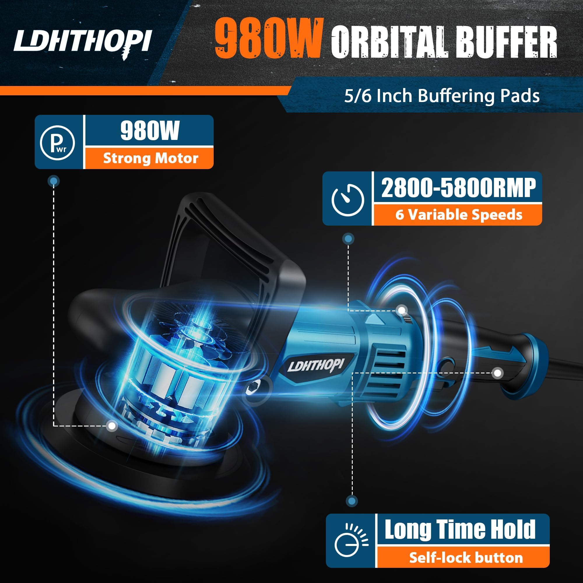 LDHTHOPI polisher with D-handle offers ergonomic control