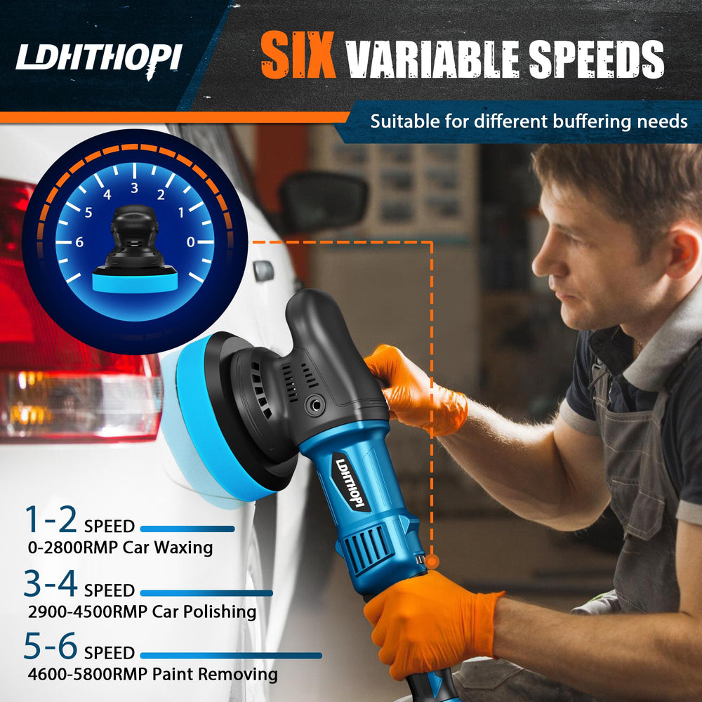 LDHTHOPI polisher speed dial highlights adjustable RPM range