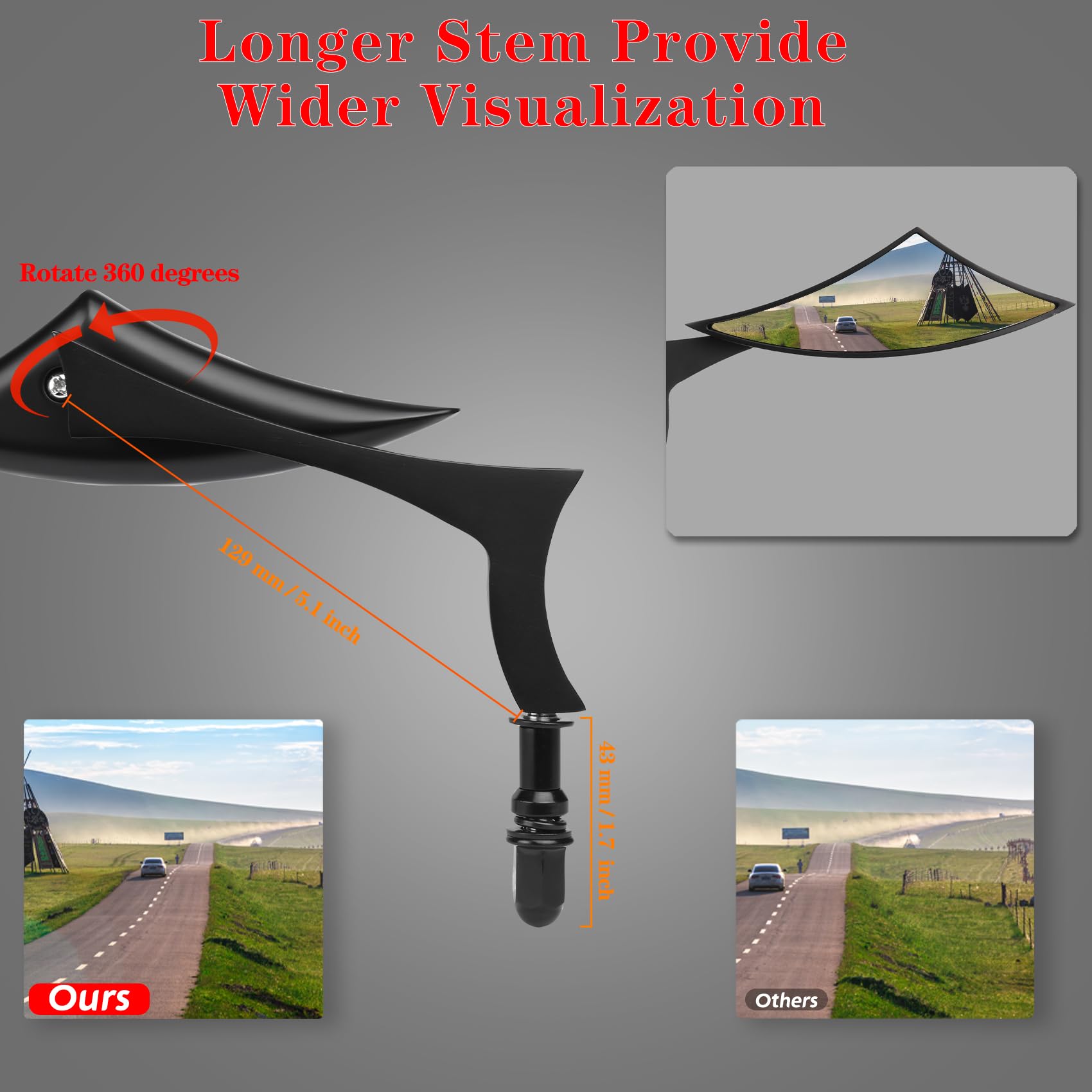 LDJXDADI 360-degree adjustable mirror for flexible sightlines.
