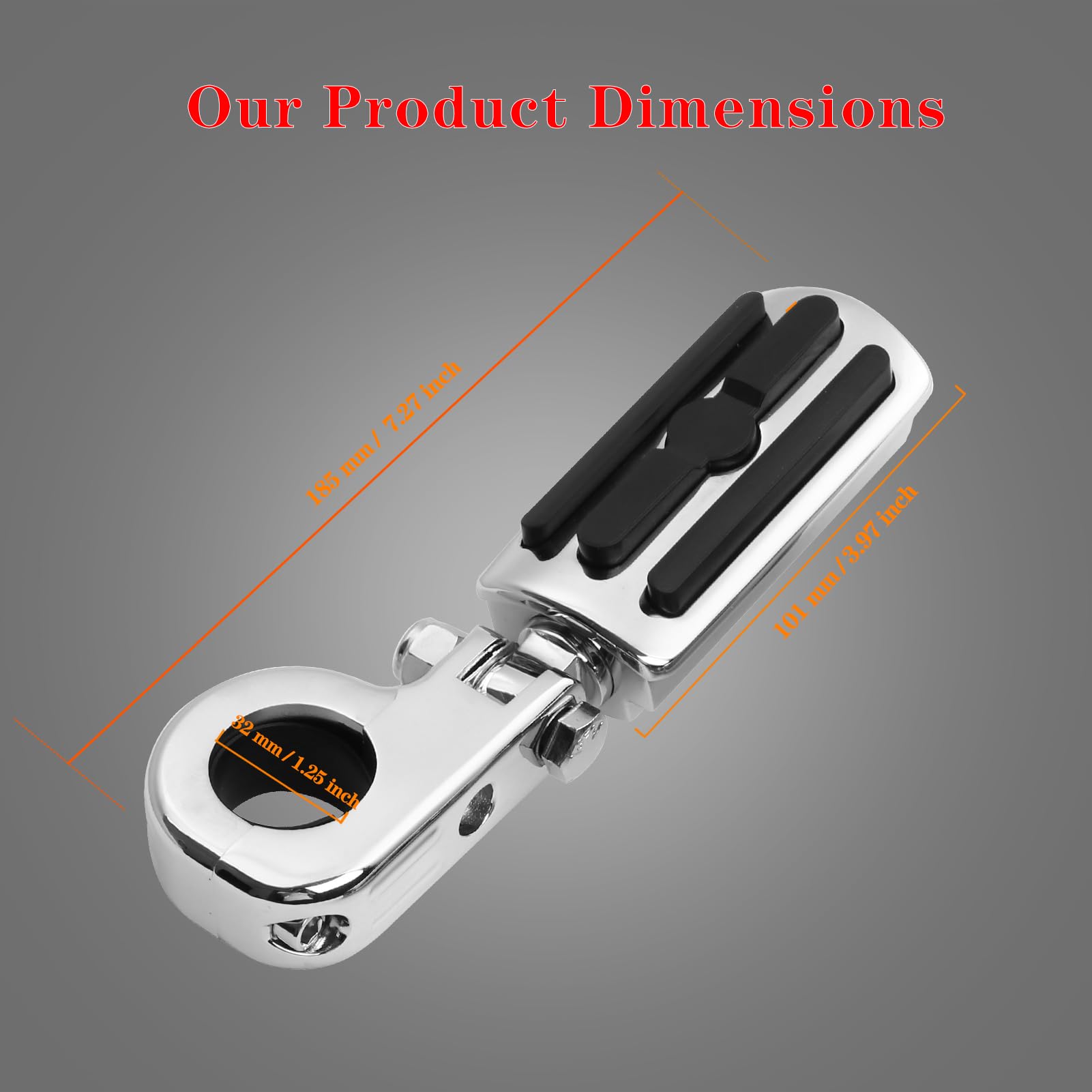 LDJXDADI adjustable P-clamps securing 1-1/4-inch engine guards for stable mounting