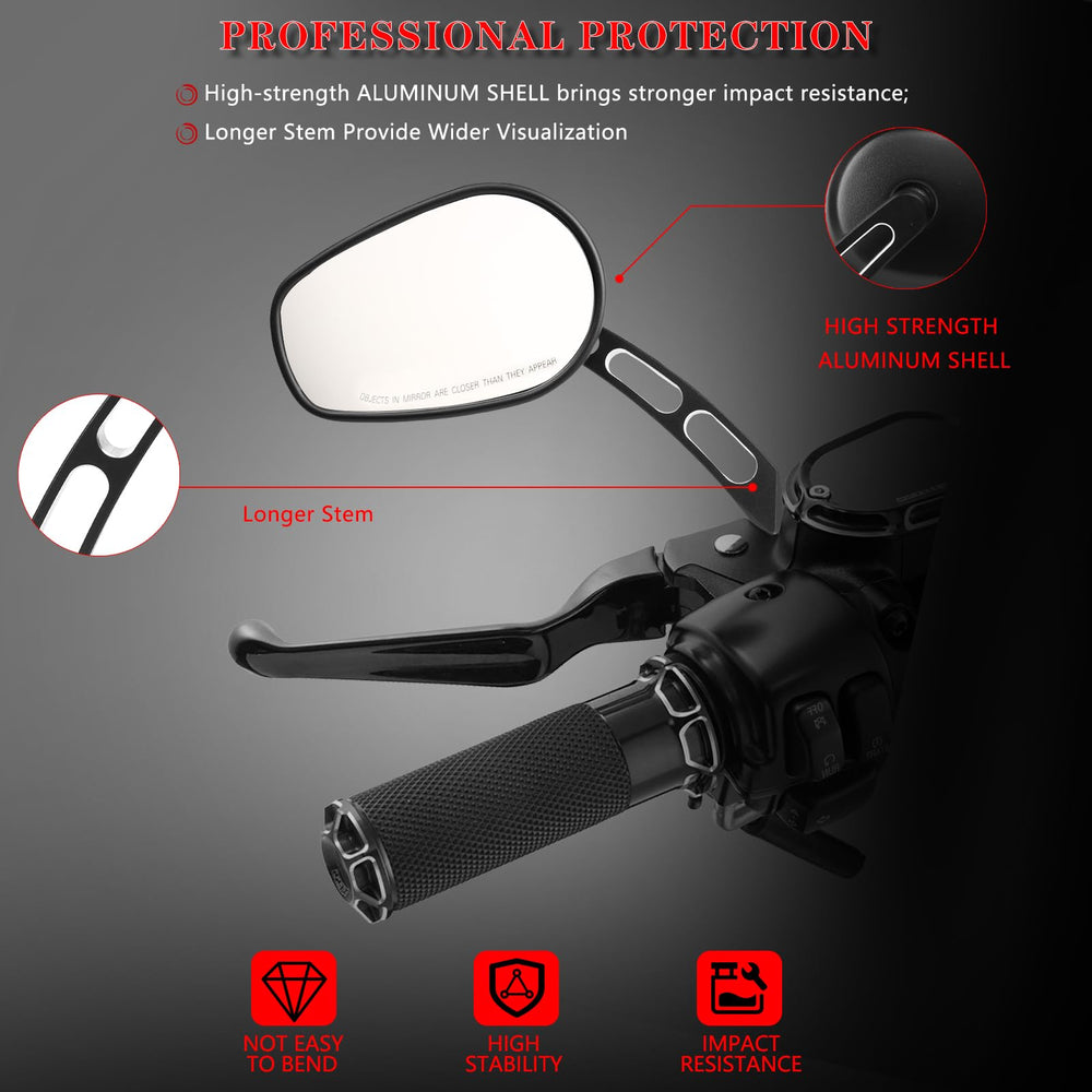 LDJXDADI black 8mm rear view mirror 360-degree adjustability supports versatile riding positions