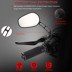 LDJXDADI black 8mm rear view mirror 360-degree adjustability supports versatile riding positions