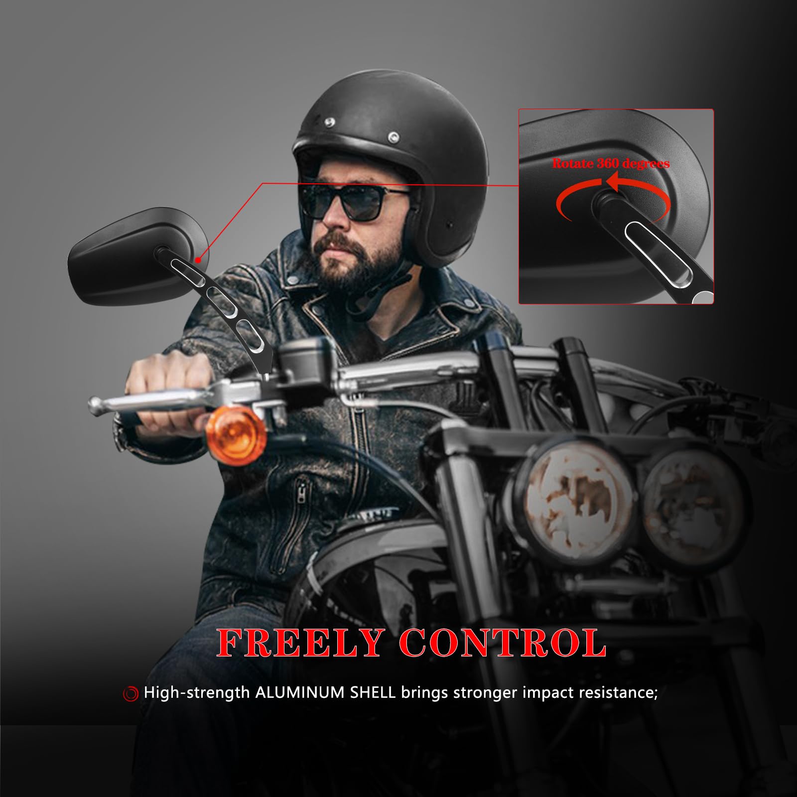 LDJXDADI easy-install rear-view mirror for above or below handlebar mounting