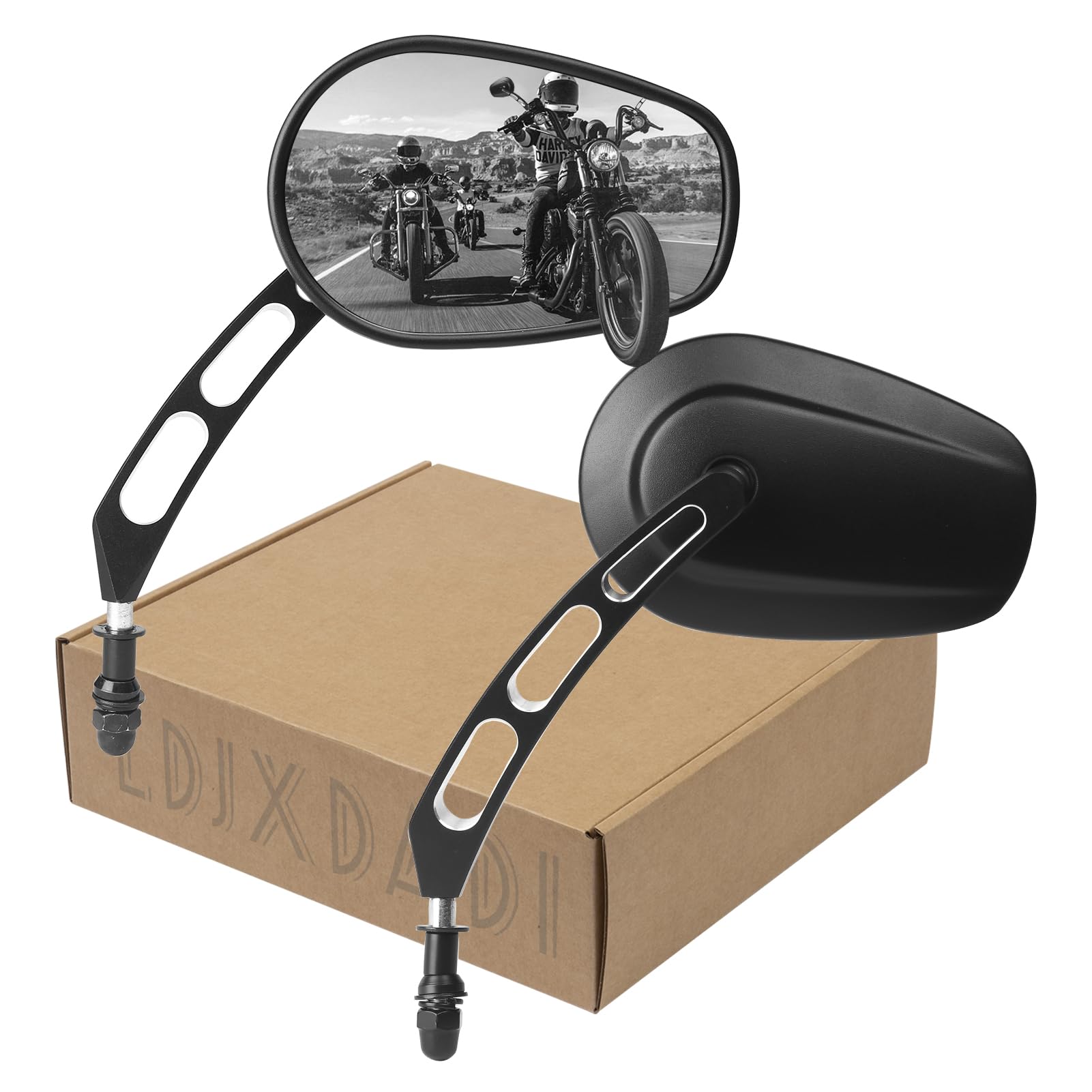 LDJXDADI black 8mm rear view mirror side view enhances wide-angle visibility