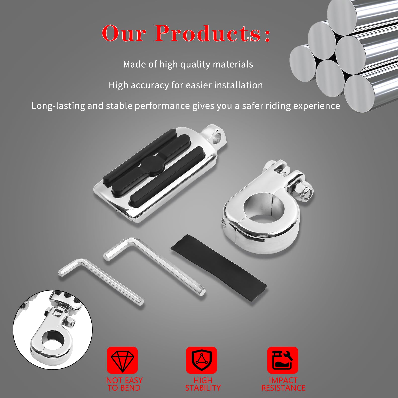 LDJXDADI chrome engine guard installation showing secure mounting