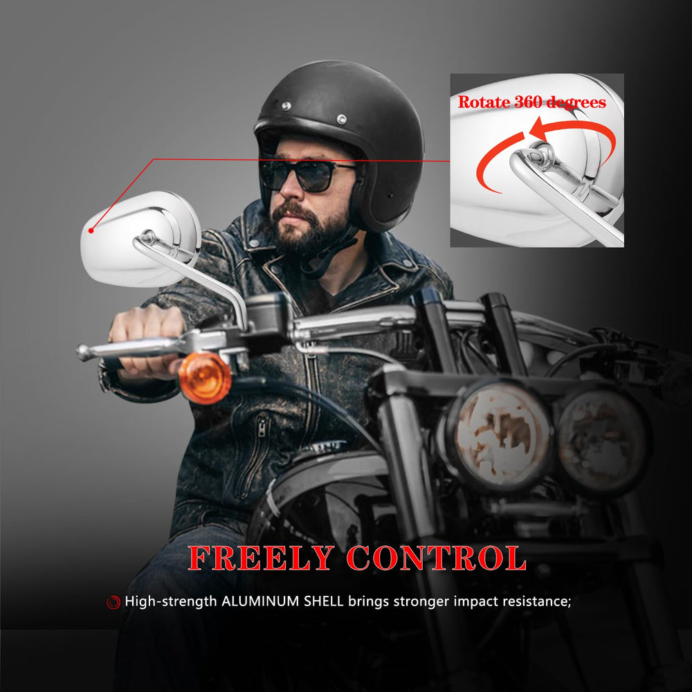 LDJXDADI chrome sportster mirror easy installation above or below handlebars